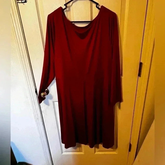 The Paragon Red Long Sleeve Maxi Dress Womens Plus Size 1X Summer Spring Dress - Picture 5 of 5